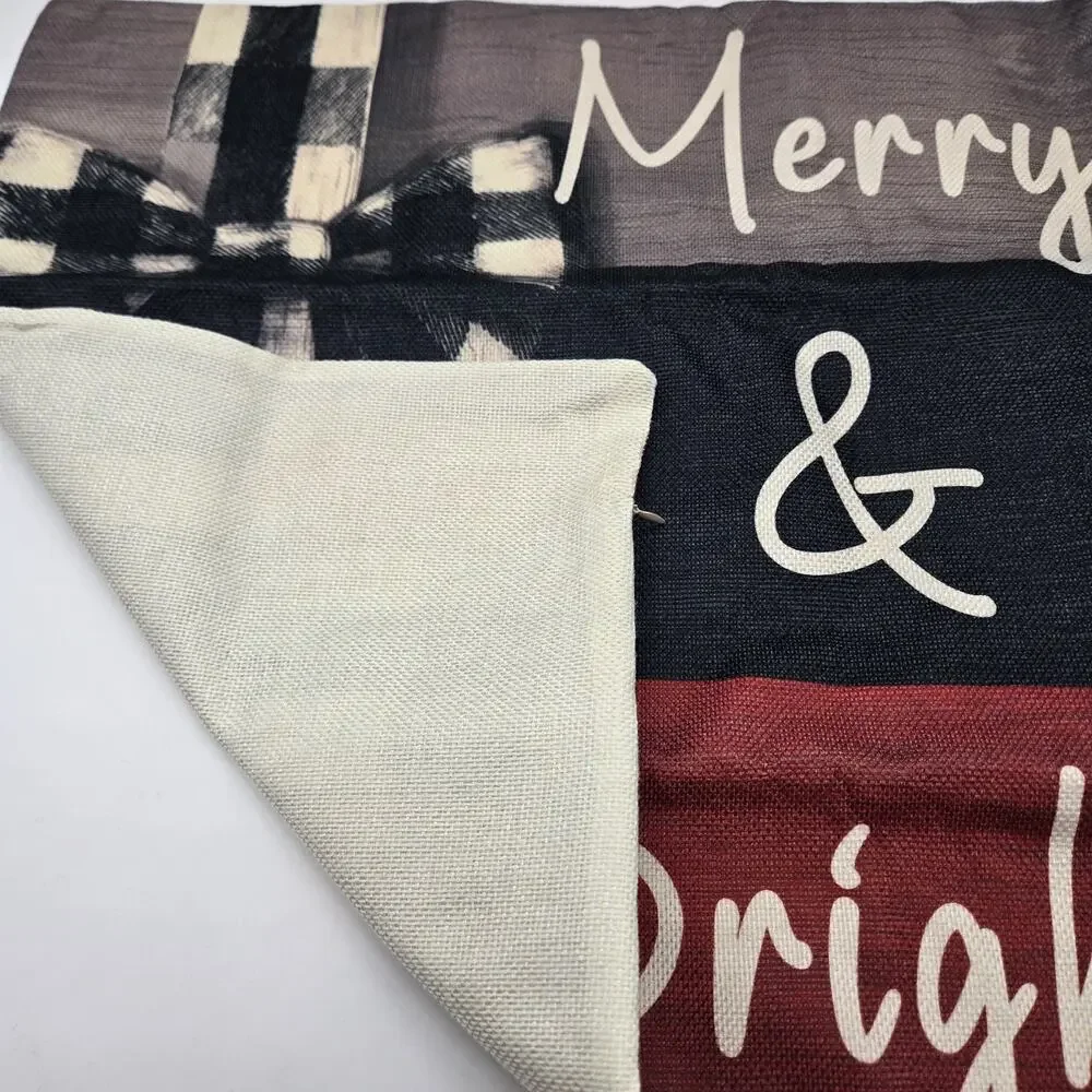 FARMHOUSE BUFFALO PLAID HOLIDAY Pillow Covers 17×17